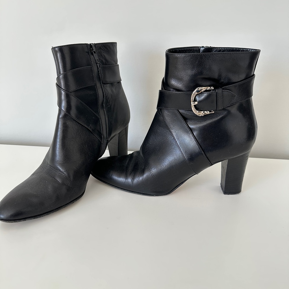 Black Leather Ankle Boots
